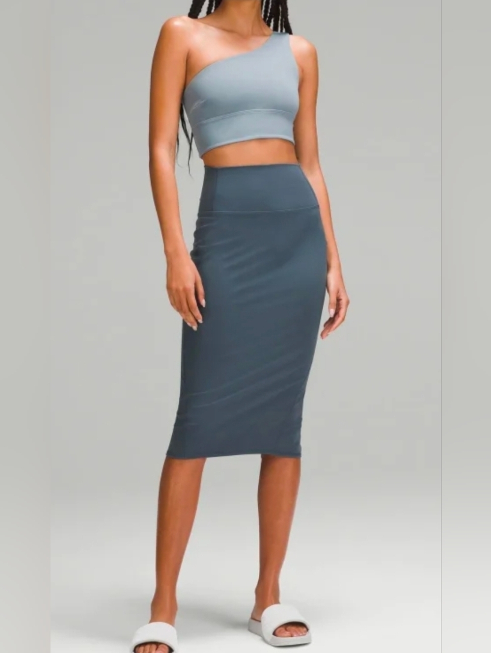 Nulu Slim-fit High-rise Skirt Iron Blue